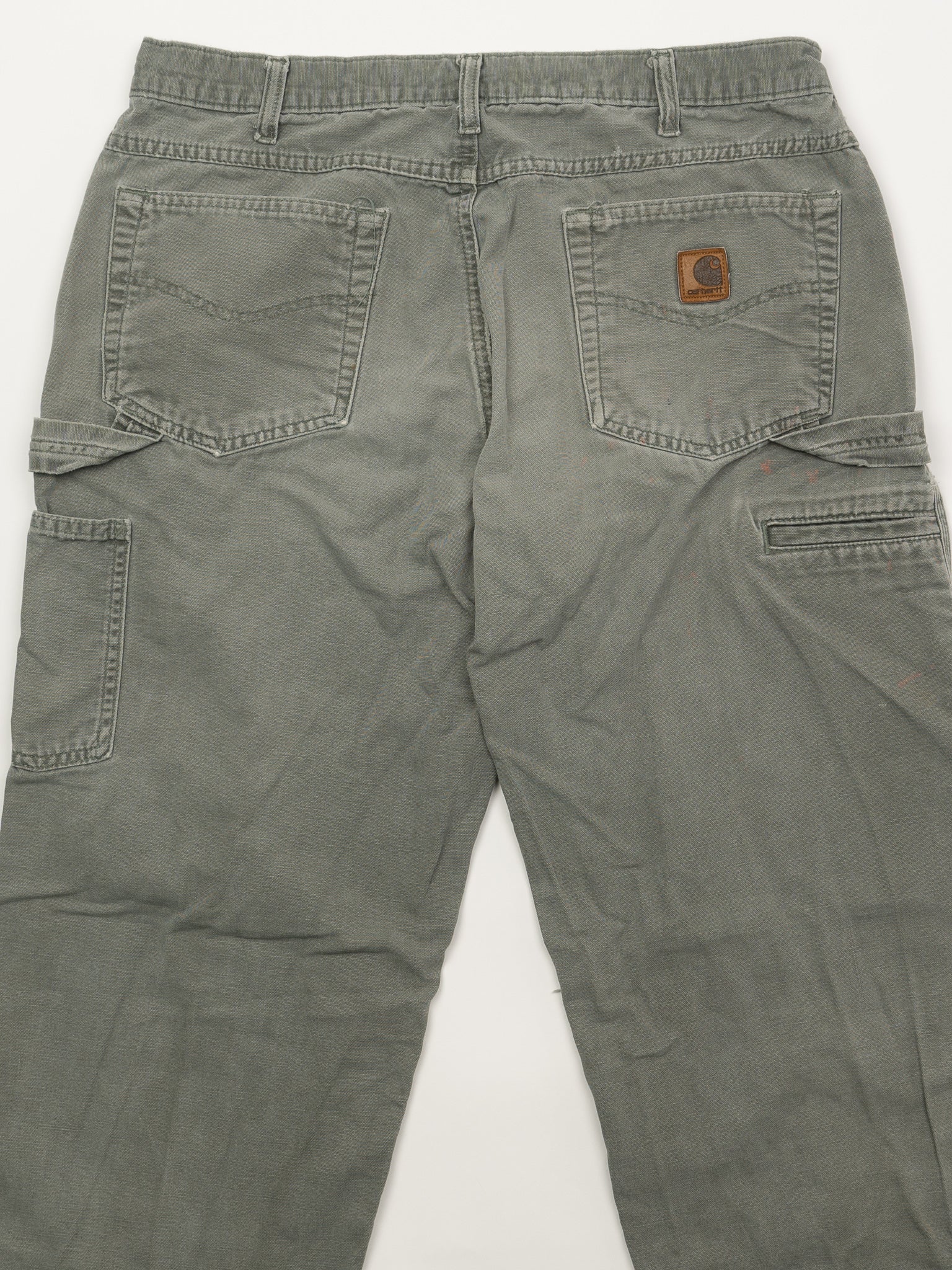 Vintage Ripped Washed Army Green Cargo Pants (36 x 30)