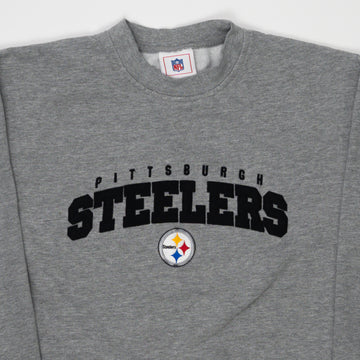 Vintage Grey Pittsburgh Steelers Spell Out NFL Crewneck | Rebalance Vintage.