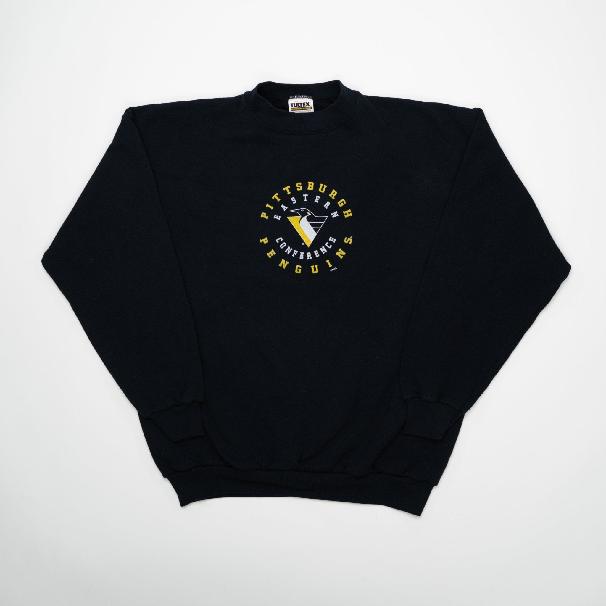 Vintage 90s Black Pittsburgh Penguins Eastern Conference Crewneck (L) | Rebalance Vintage.