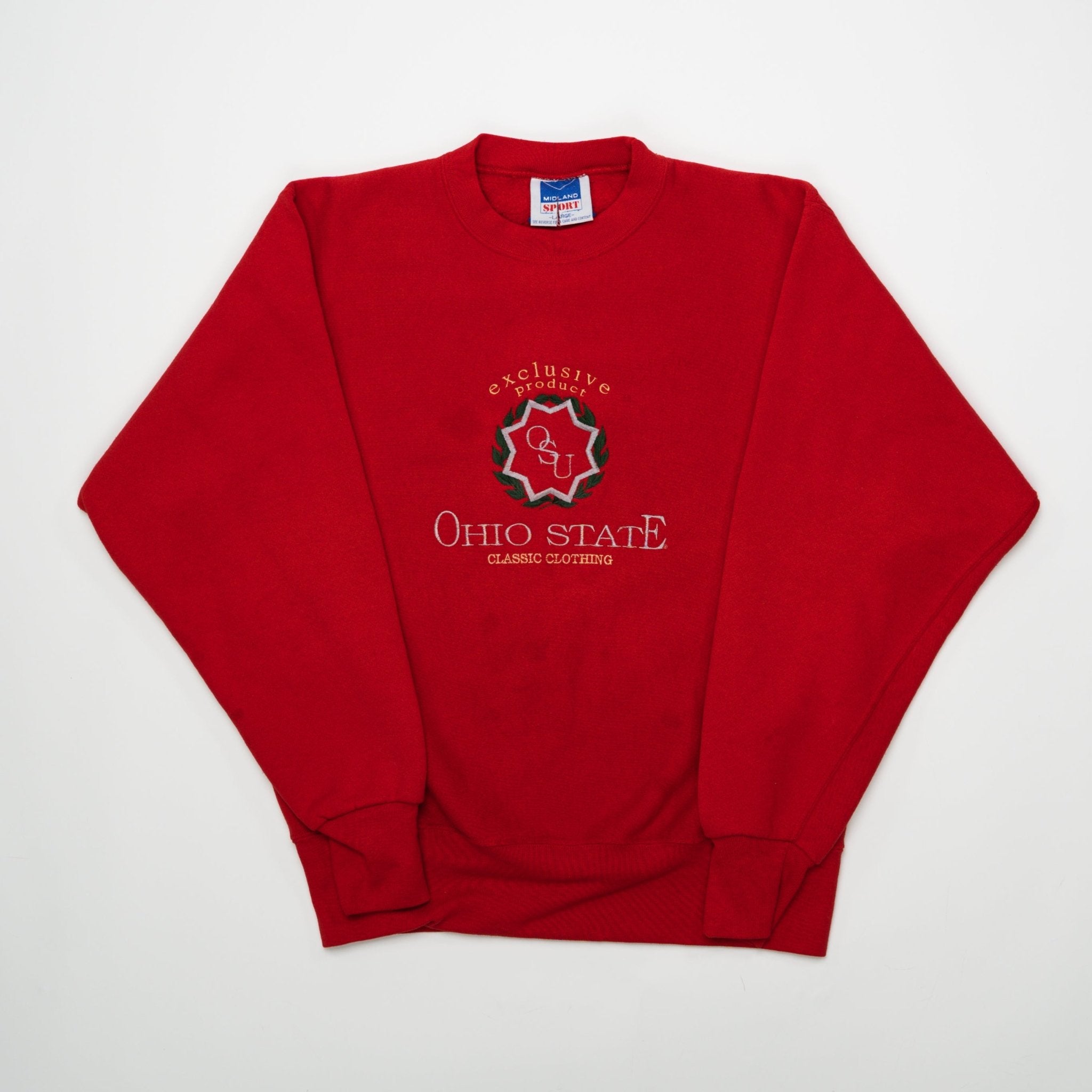 Vintage 90s Red OSU Ohio State University Crewneck (L) | Rebalance Vintage.
