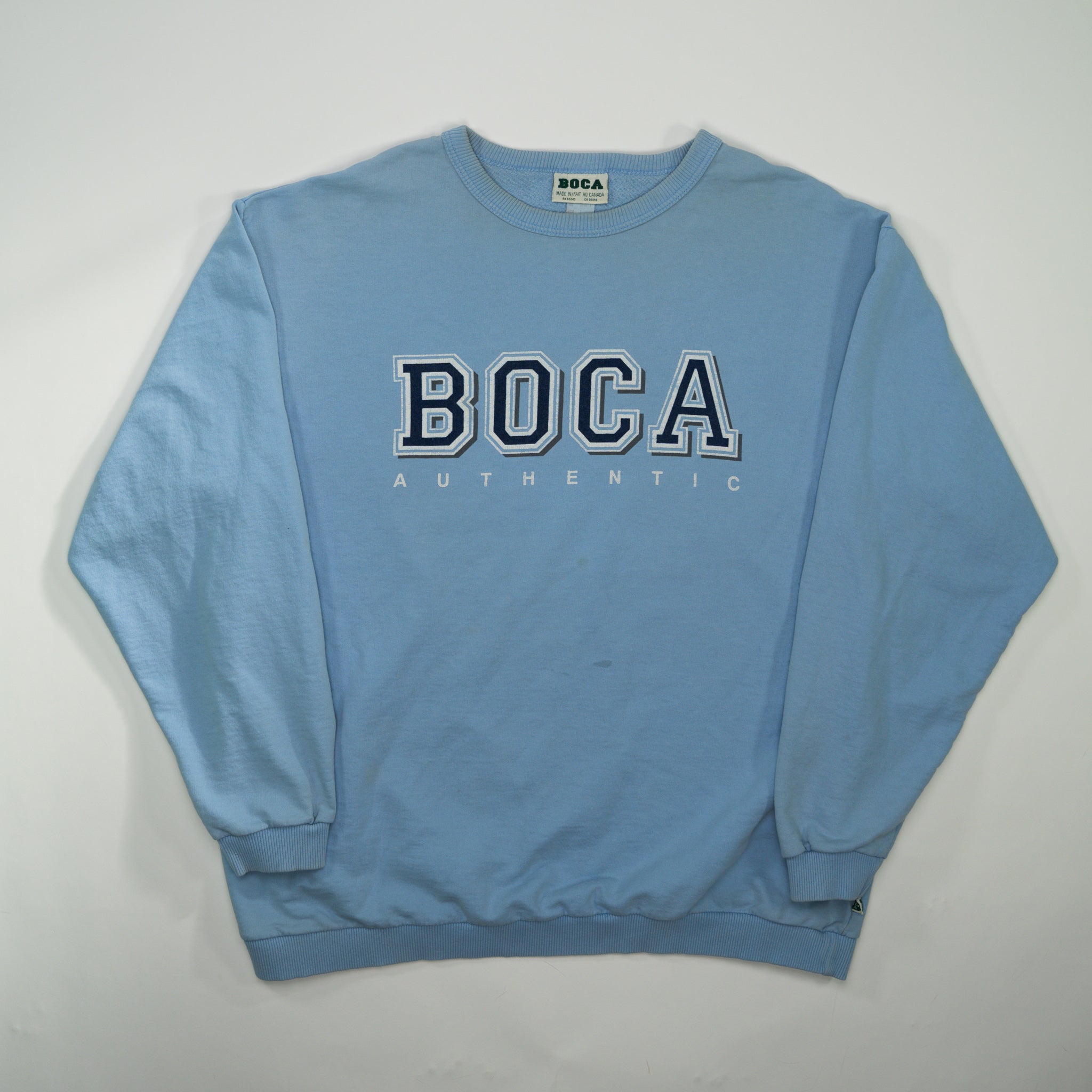 Vintage 90s Baby Blue Boca Authentic Crewneck (L)