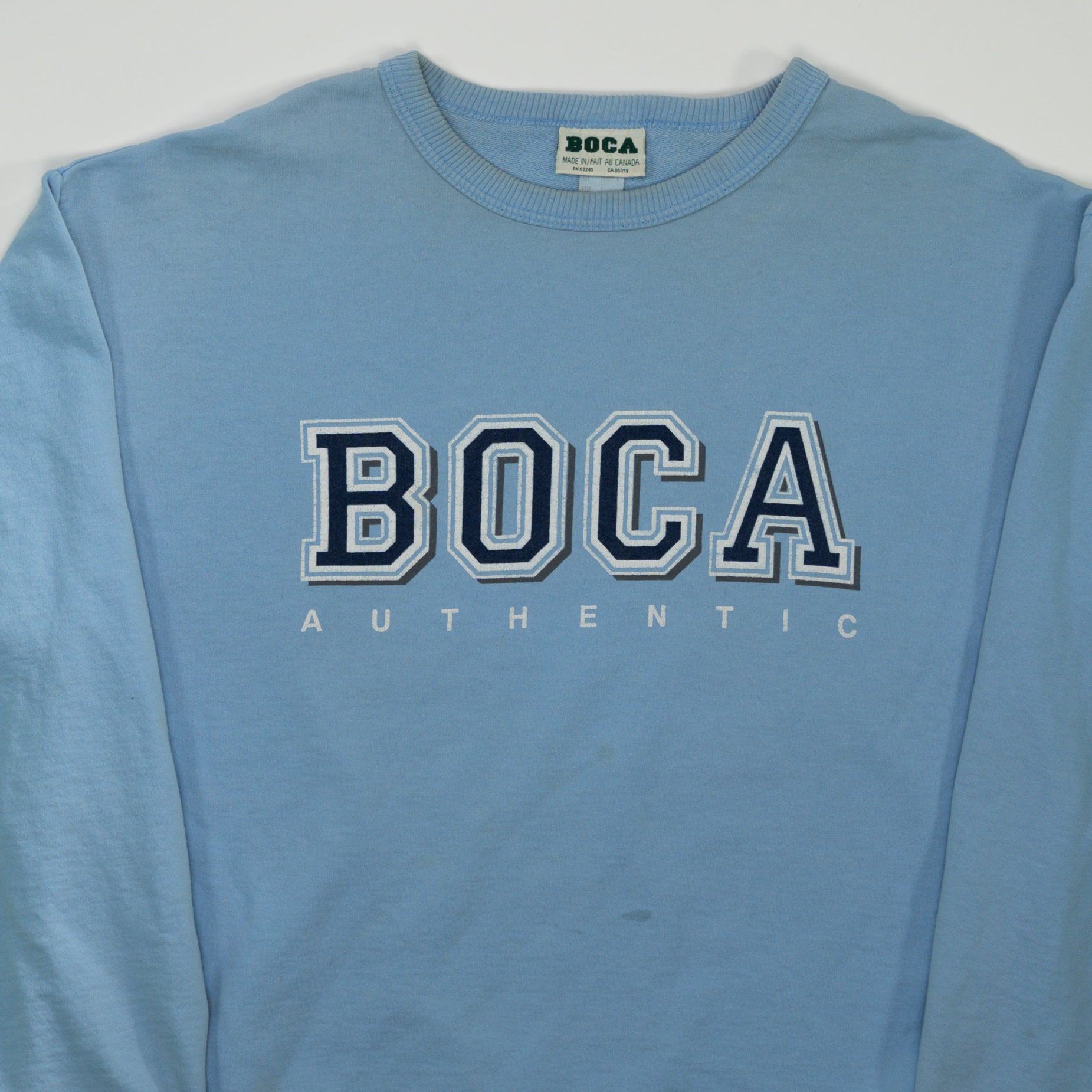 Vintage 90s Baby Blue Boca Authentic Crewneck (L)