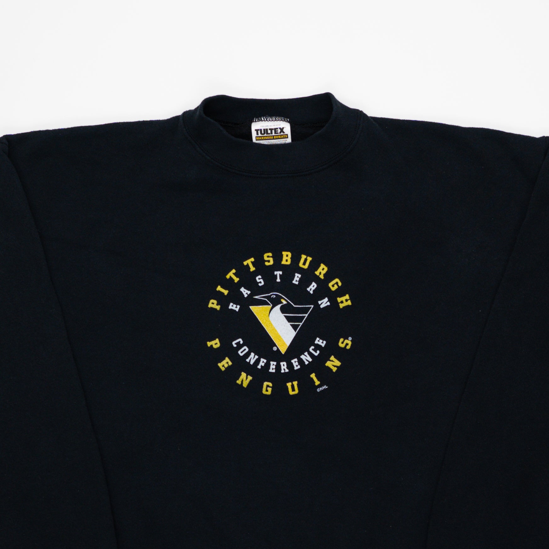 Vintage 90s Black Pittsburgh Penguins Eastern Conference Crewneck (L) | Rebalance Vintage.
