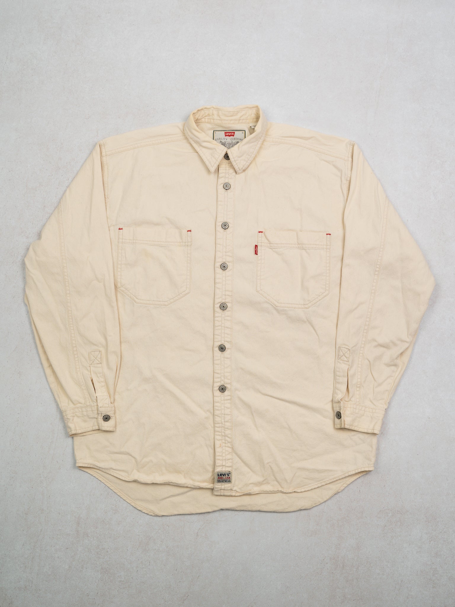 Vintage Cream Levi's Button Up (L)