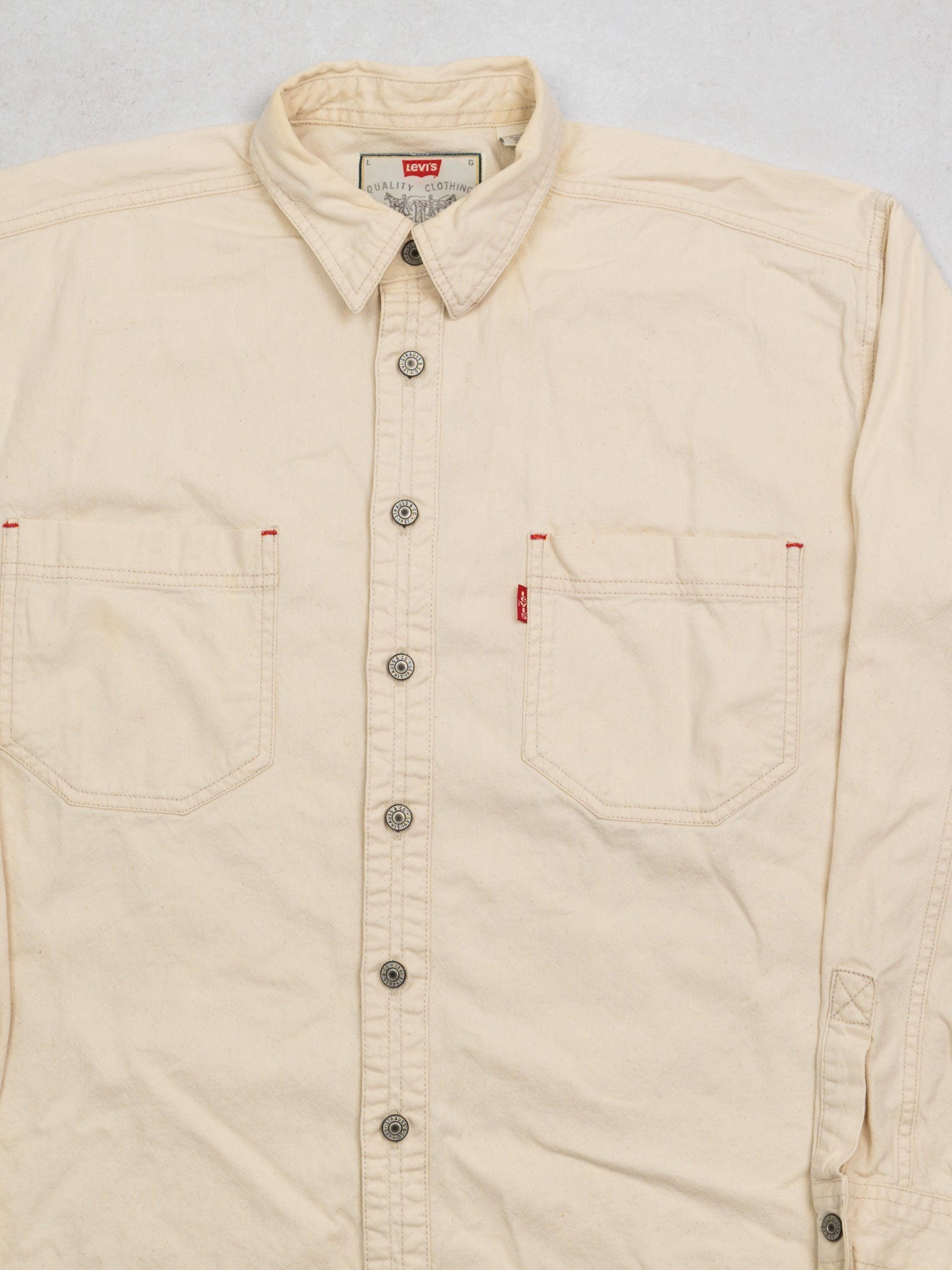 Vintage Cream Levi's Button Up (L)
