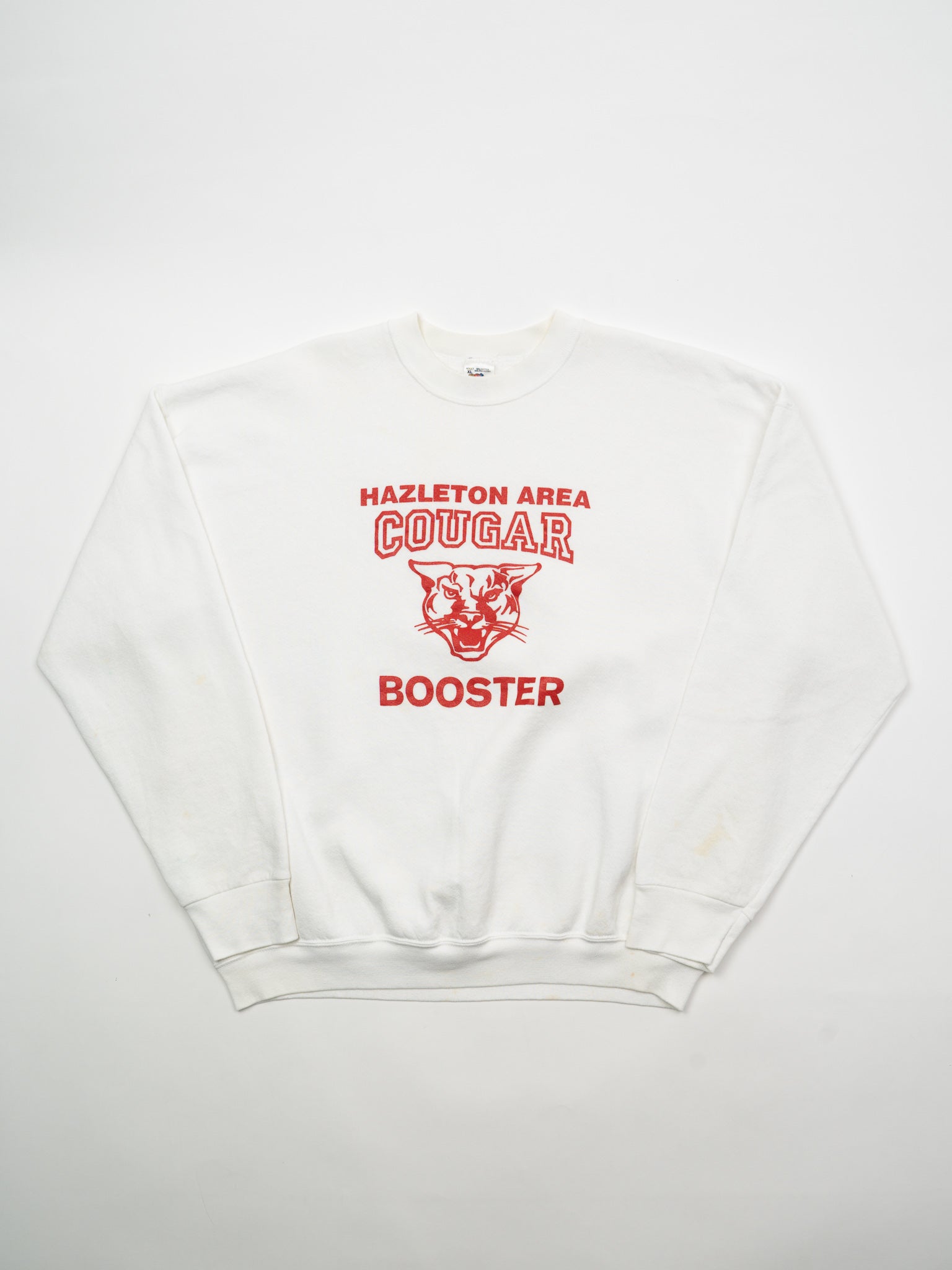Vintage 90s White Hazelton Area Couger Booster Crewneck (L)