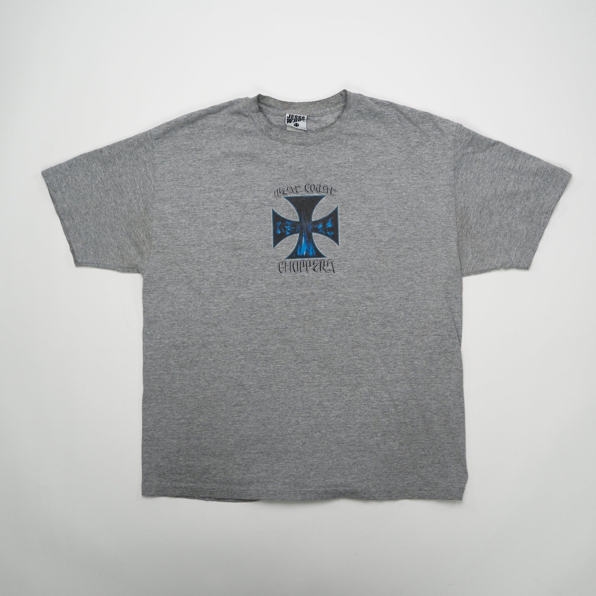 Vintage Grey West Coast Choppers Blue Flame Tee (L) | Rebalance Vintage.