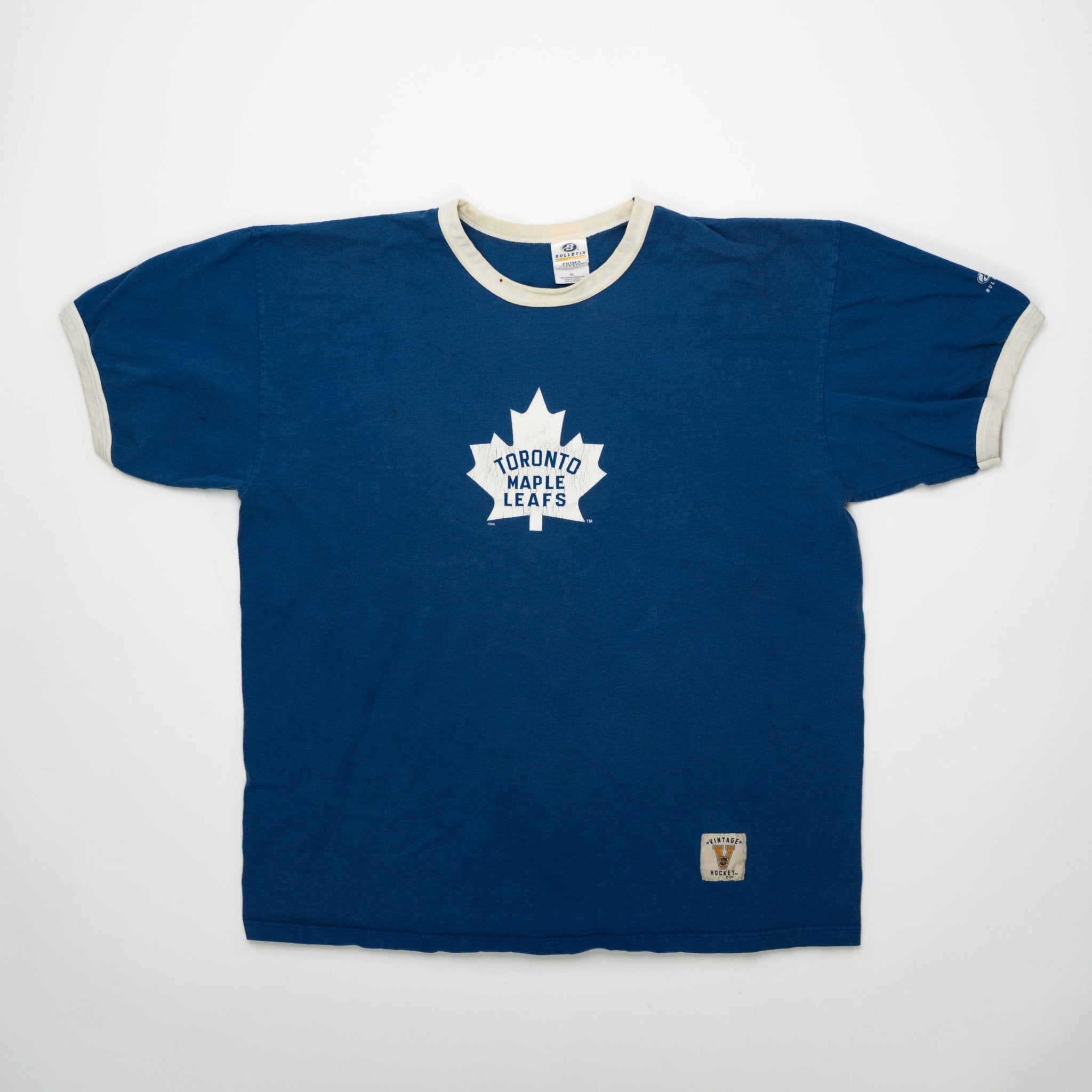 Vintage 90s Blue Toronto Maple Leafs Ringer Tee (L) | Rebalance Vintage.