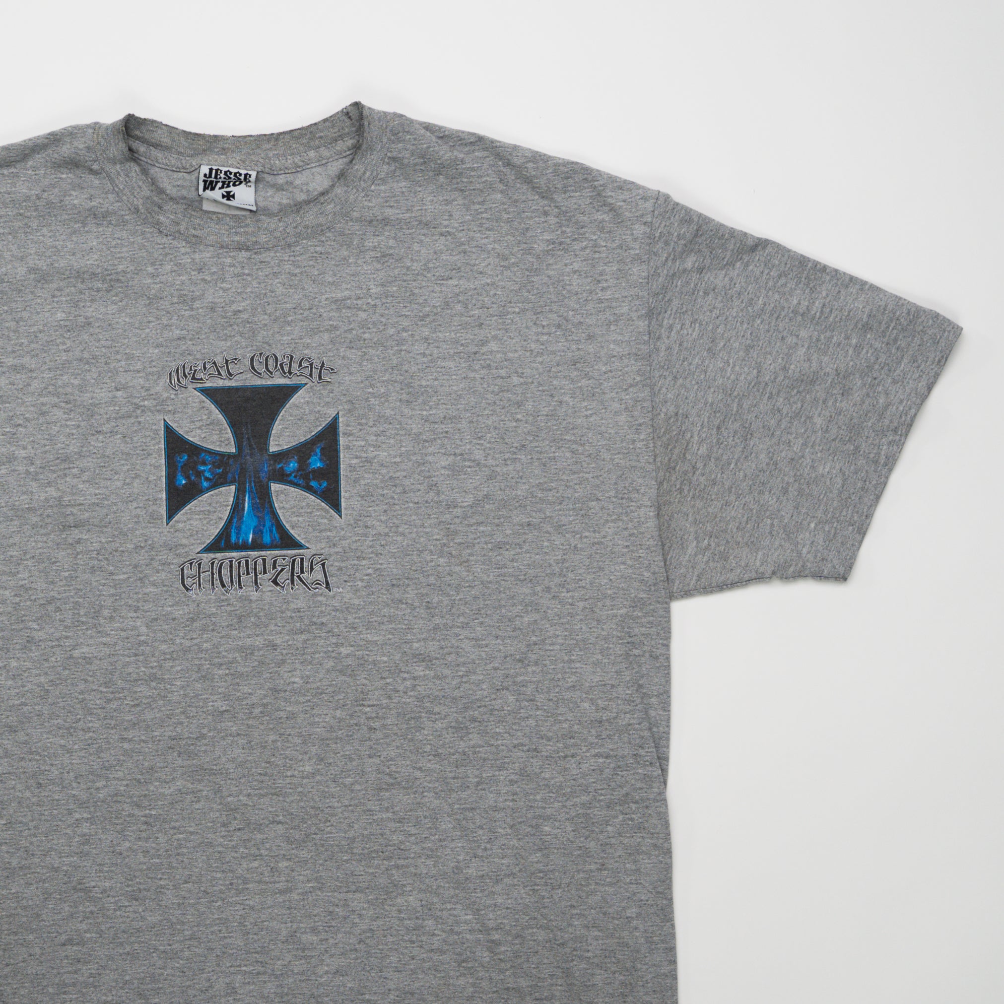 Vintage Grey West Coast Choppers Blue Flame Tee (L) | Rebalance Vintage.