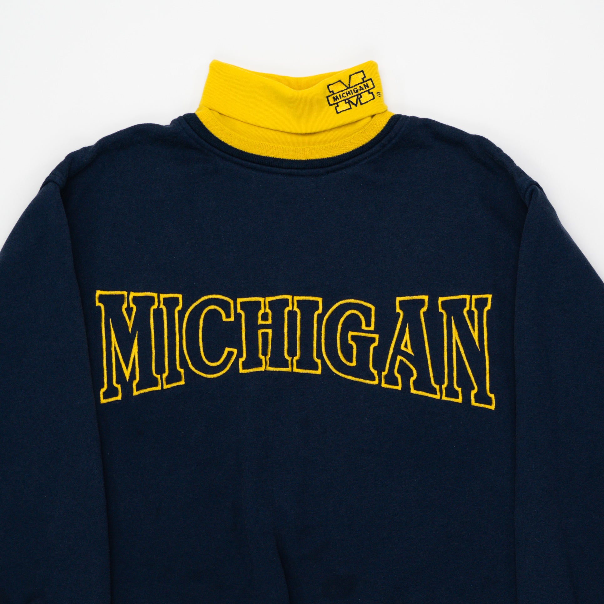 Vintage 90s Michigan Wolverine Turtleneck Crewneck (M/L) | Rebalance Vintage.