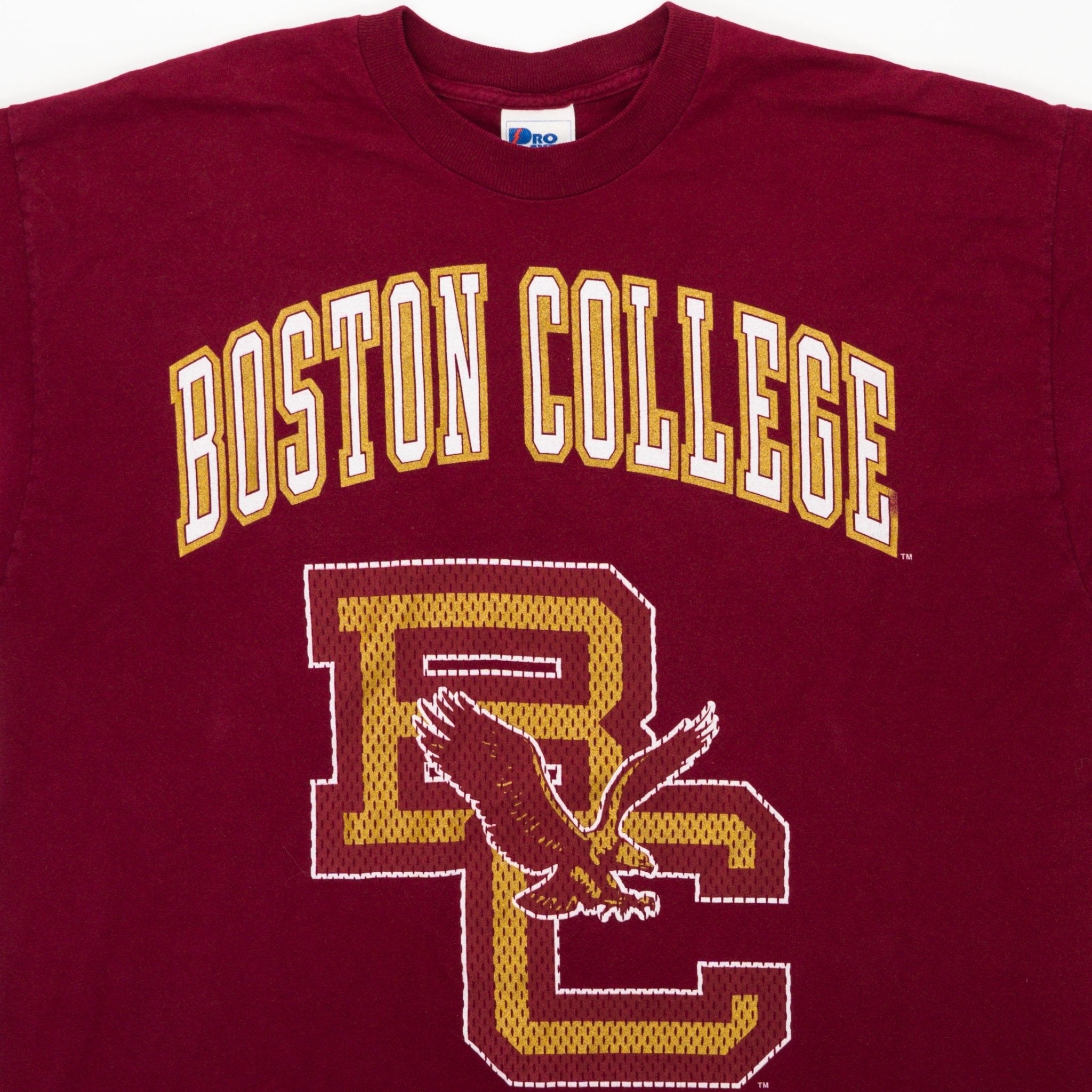 Vintage 90s Maroon Boston College Eagles Tee (XL) | Rebalance Vintage.