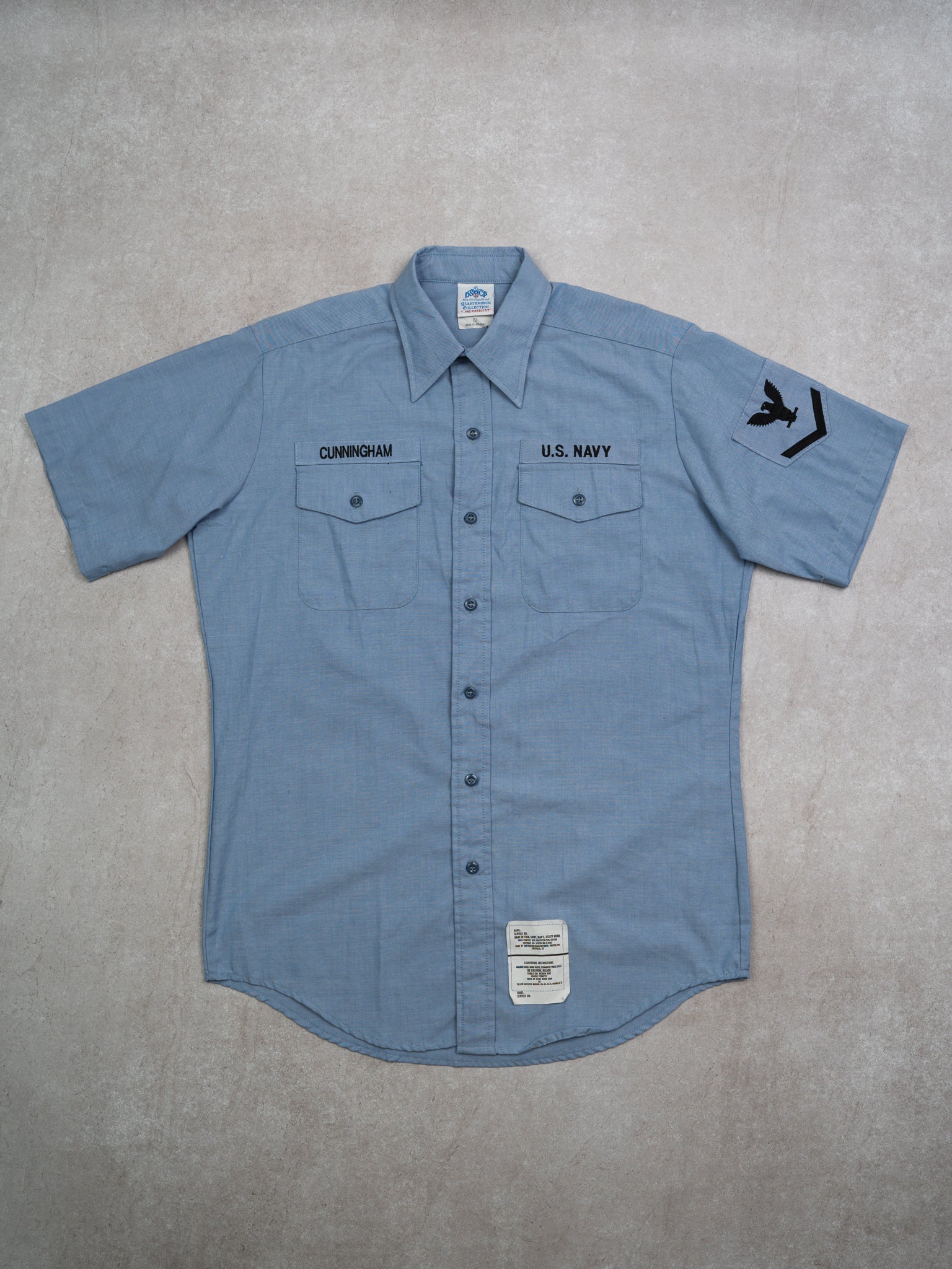 Vintage Blue U.S Navy Button Up Shirt (L)