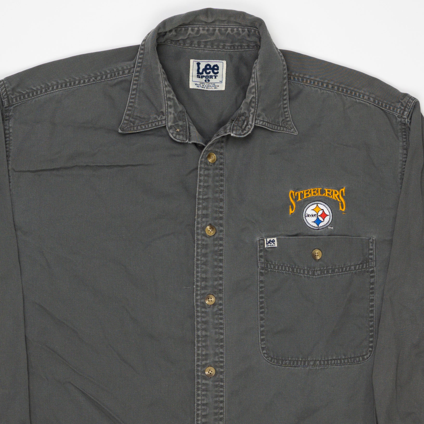 Vintage 90s Grey Steelers x Lee Sports Button Up (L) | Rebalance Vintage.