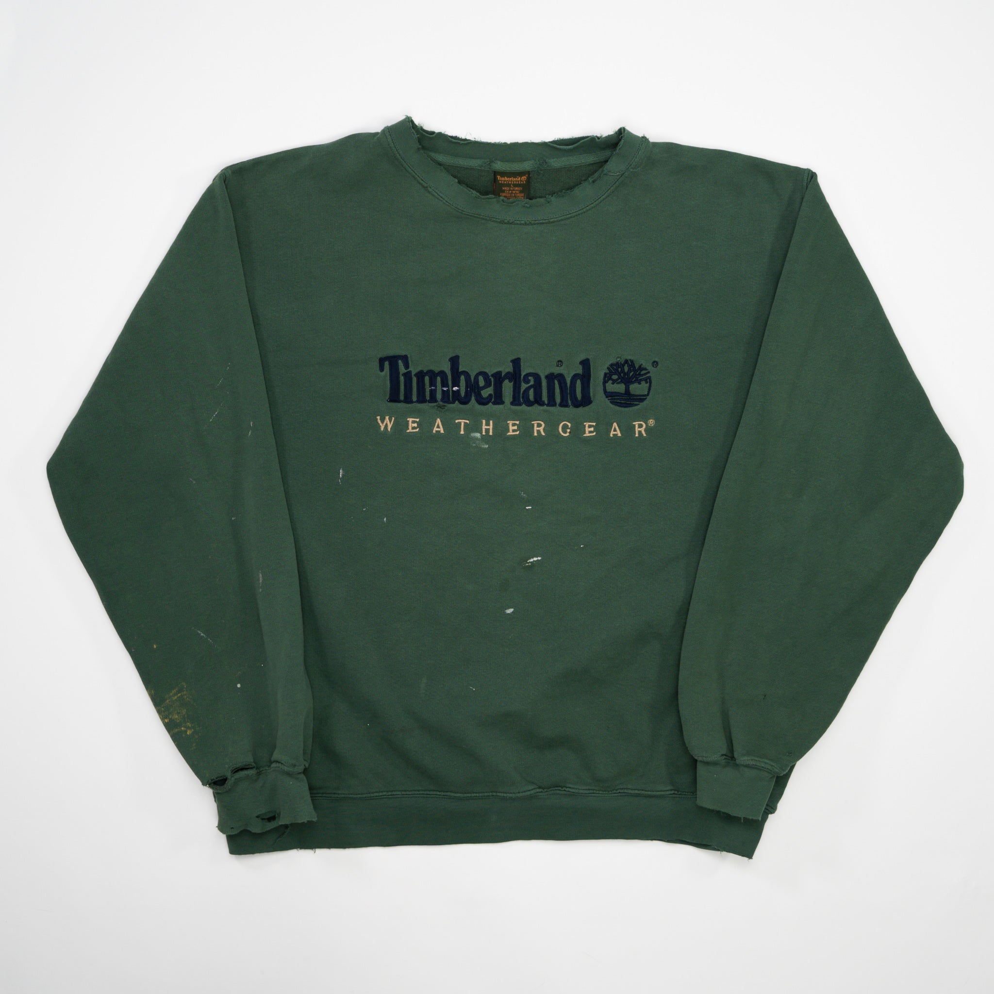 Vintage Rugged Green Timberland Weather Gear Crewneck (L)