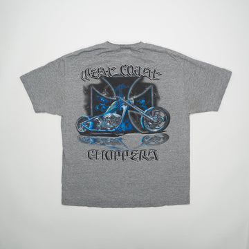 Vintage Grey West Coast Choppers Blue Flame Tee (L) | Rebalance Vintage.