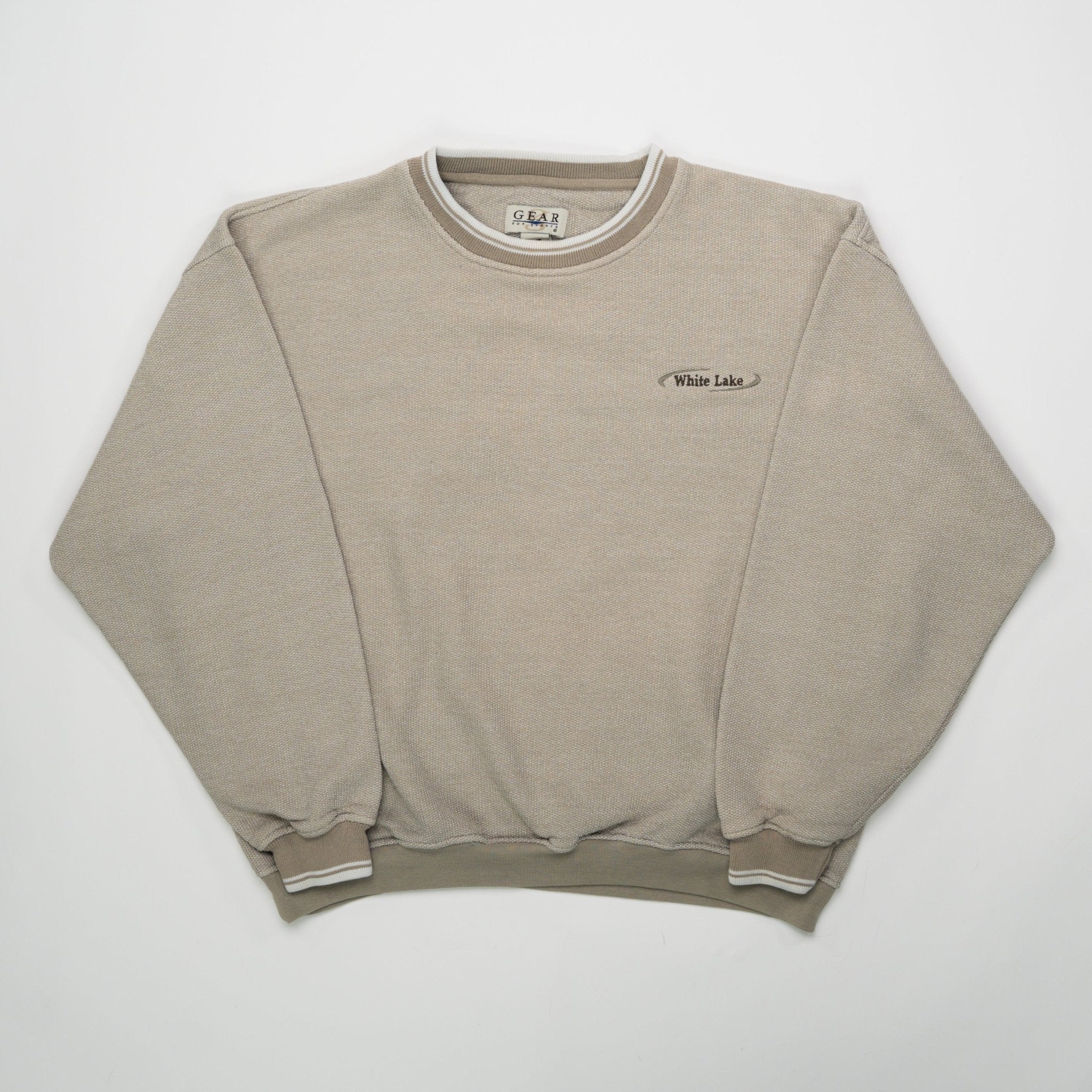 Vintage Beige White Lake Crewneck (L/XL) | Rebalance Vintage.