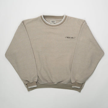 Vintage Beige White Lake Crewneck (L/XL) | Rebalance Vintage.
