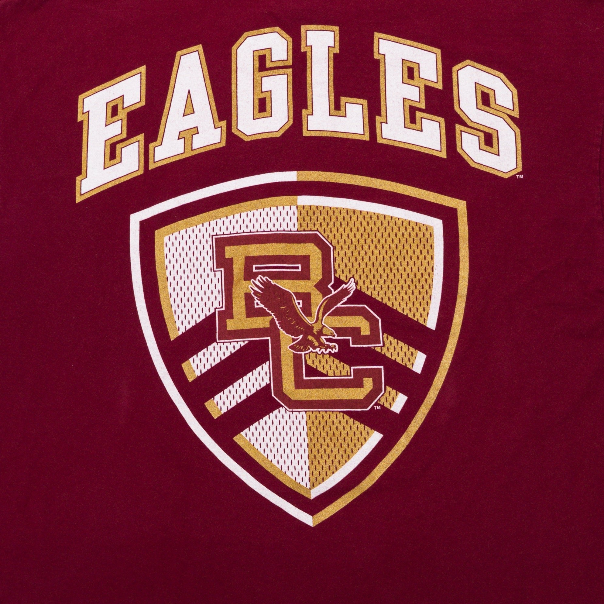 Vintage 90s Maroon Boston College Eagles Tee (XL) | Rebalance Vintage.