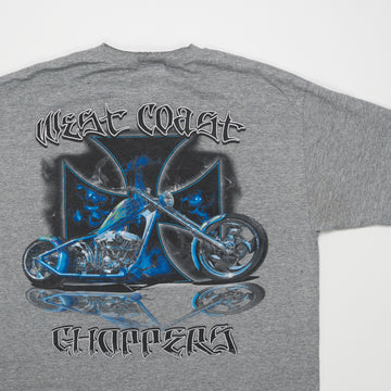 Vintage Grey West Coast Choppers Blue Flame Tee (L) | Rebalance Vintage.