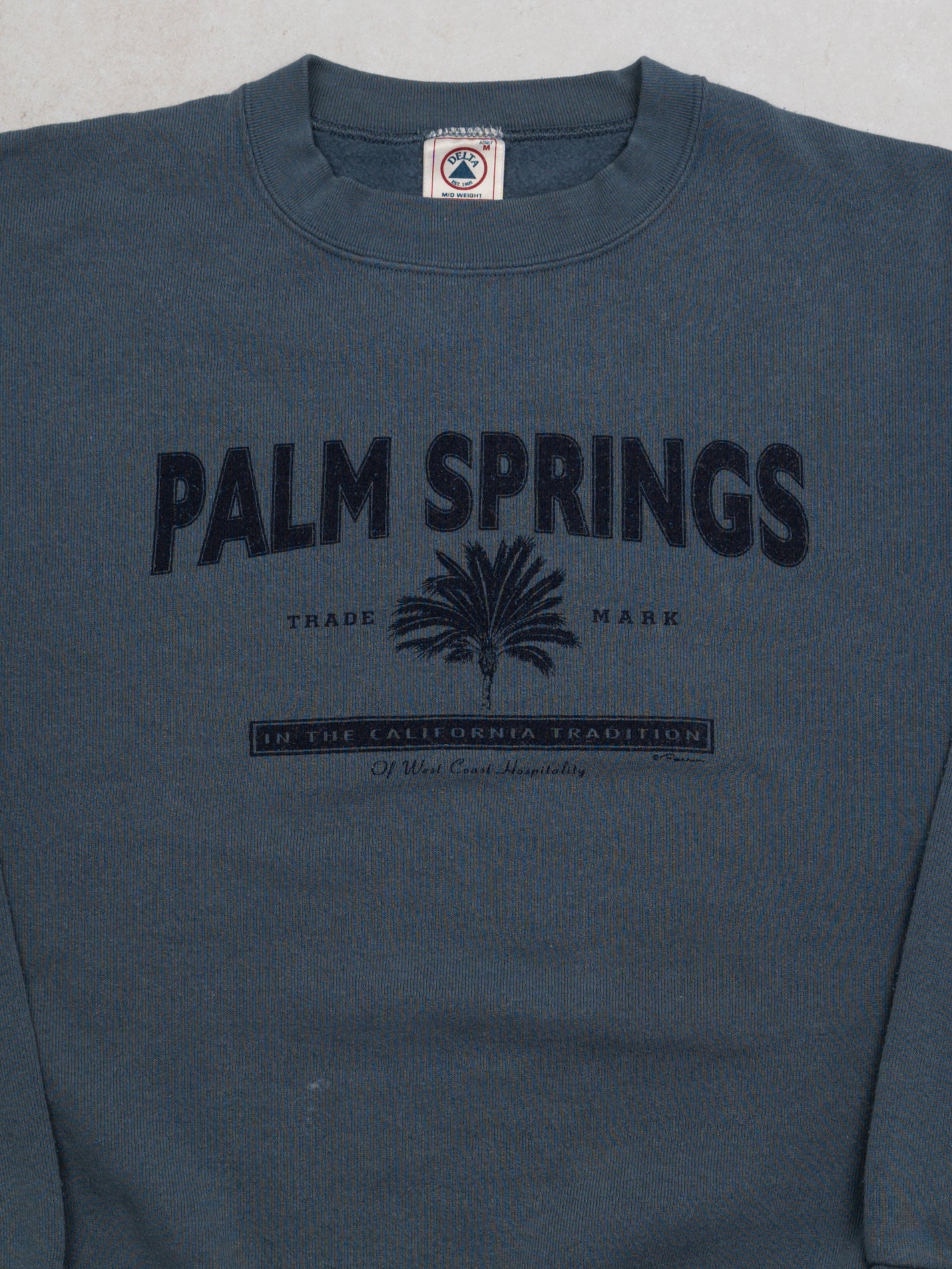 Vintage 90s Blue Palm Strings Crewneck (M)