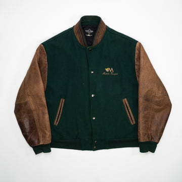 Vintage Green + Brown Muskoka Transport Letterman Jacket (L) | Rebalance Vintage.