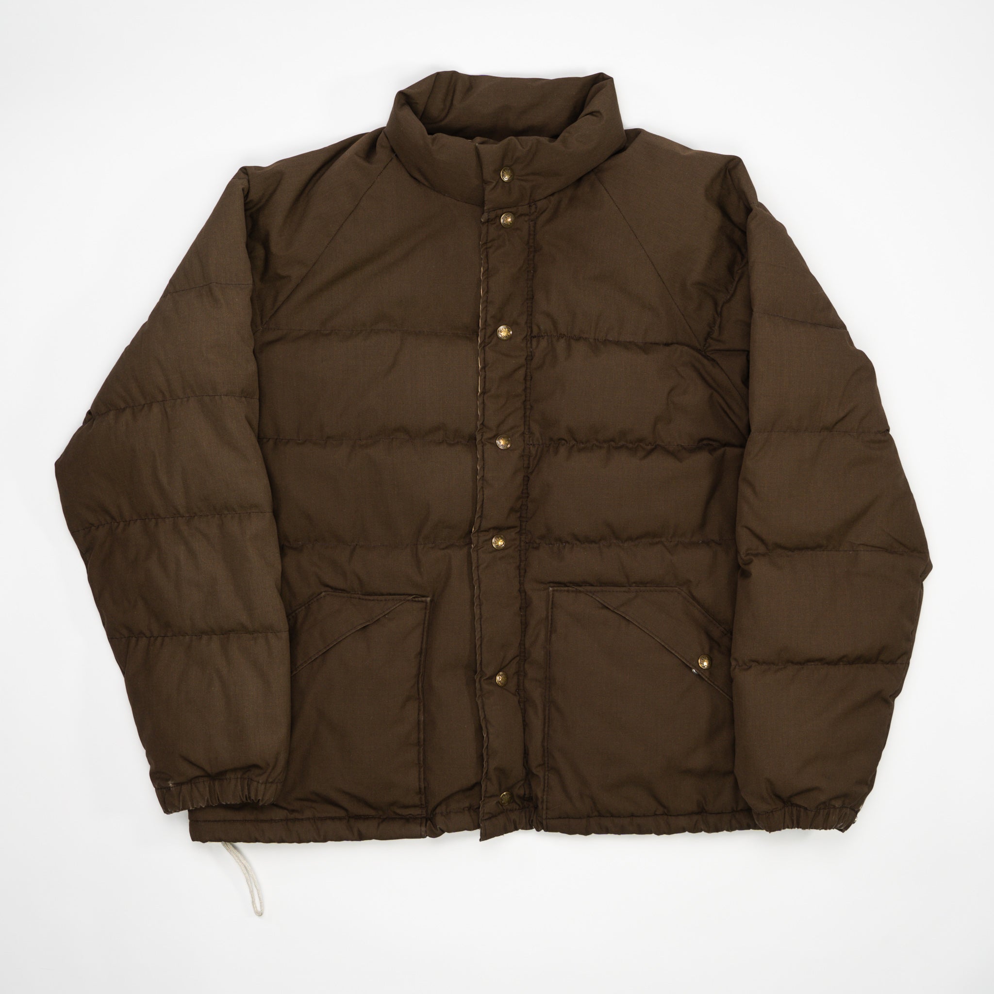 Vintage 80s Brown Down Feather Puffer Jacket (L/XL) | Rebalance Vintage.