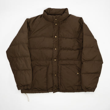 Vintage 80s Brown Down Feather Puffer Jacket (L/XL) | Rebalance Vintage.