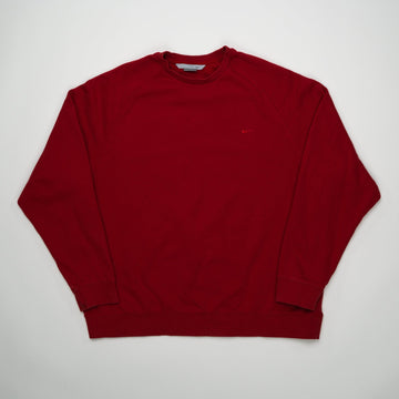 Vintage 00s Red Nike Essential Crewneck (XL) | Rebalance Vintage.