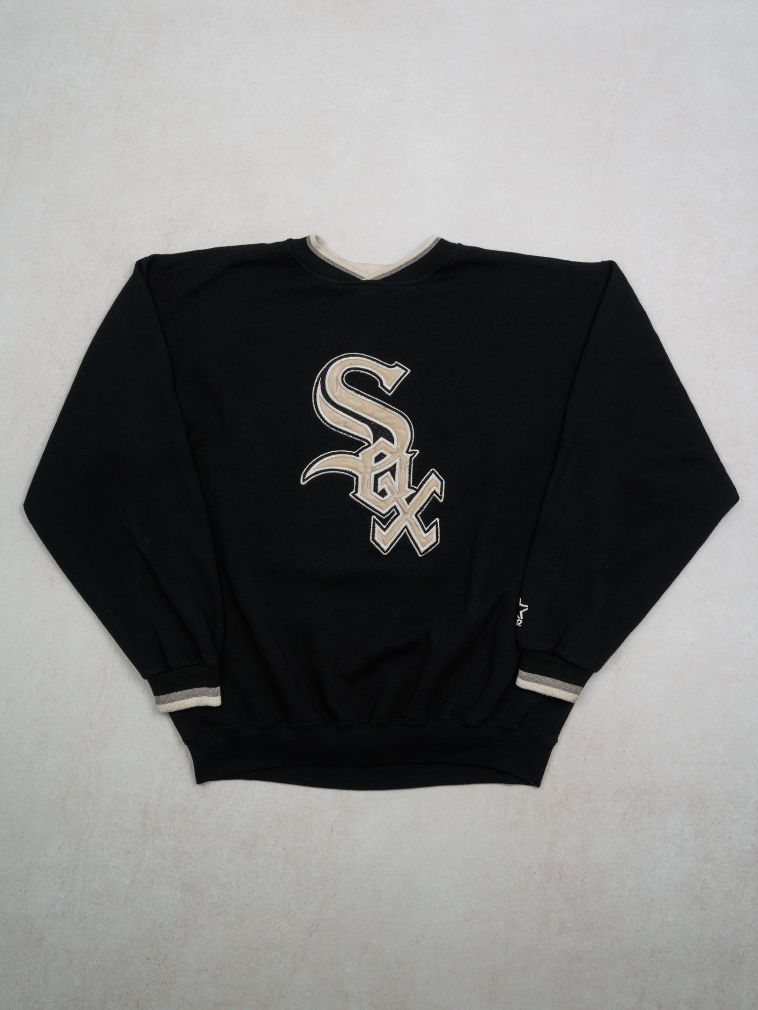 Vintage 90s Black White Sox Starter Crewneck (L)