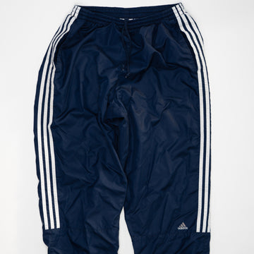Vintage Blue Adidas Striped Windbreaker Pants (L) | Rebalance Vintage.
