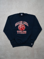 Vintage 90s Navy Shaler Area Titans x Russell Crewneck