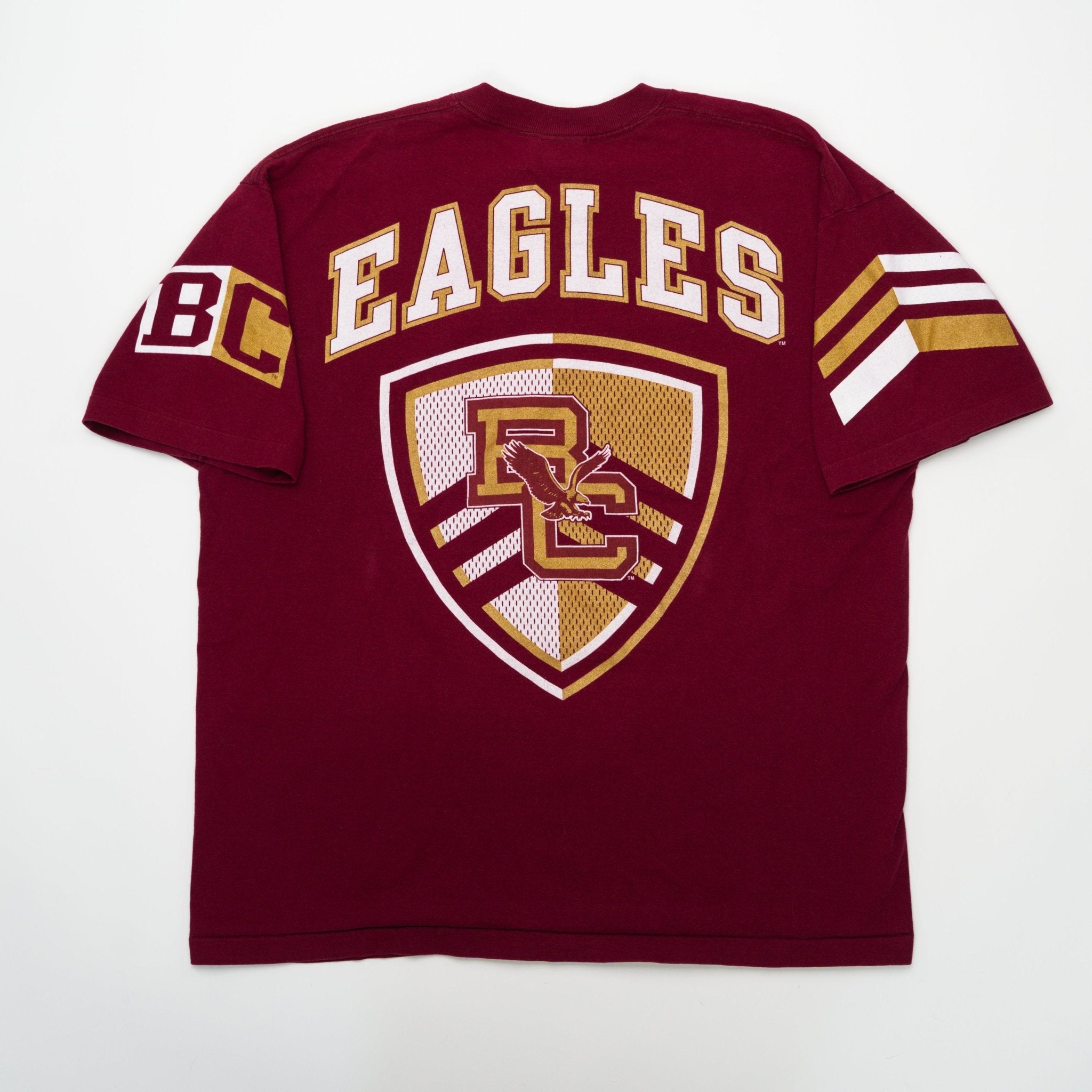 Vintage 90s Maroon Boston College Eagles Tee (XL) | Rebalance Vintage.