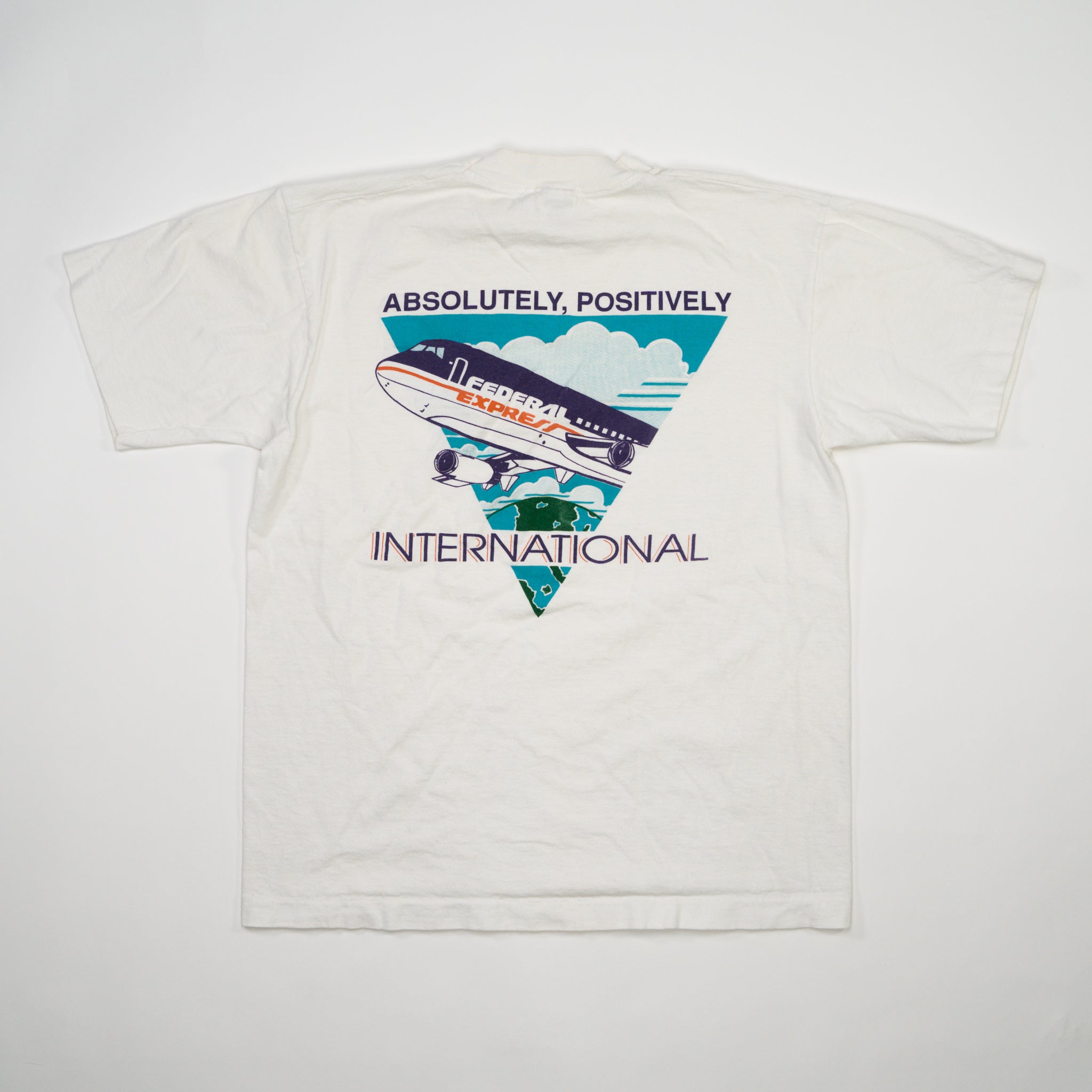 Vintage 90s Single Stitch White Federal Expresss International Tee (S/M)