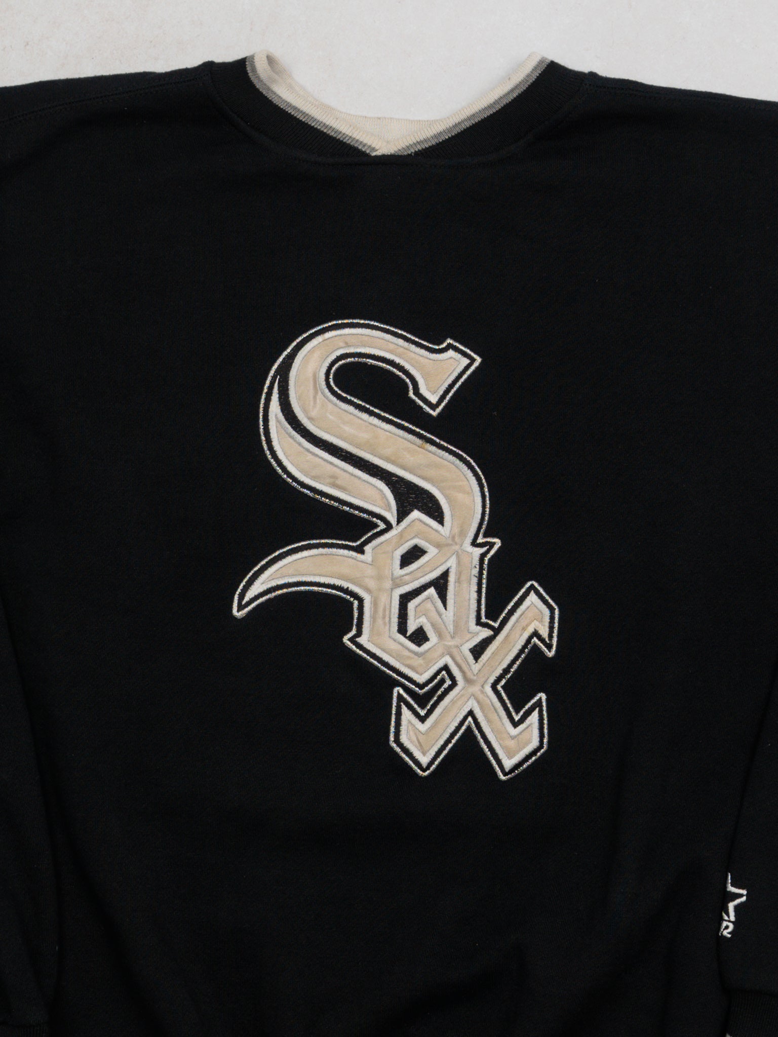 Vintage 90s Black White Sox Starter Crewneck (L)