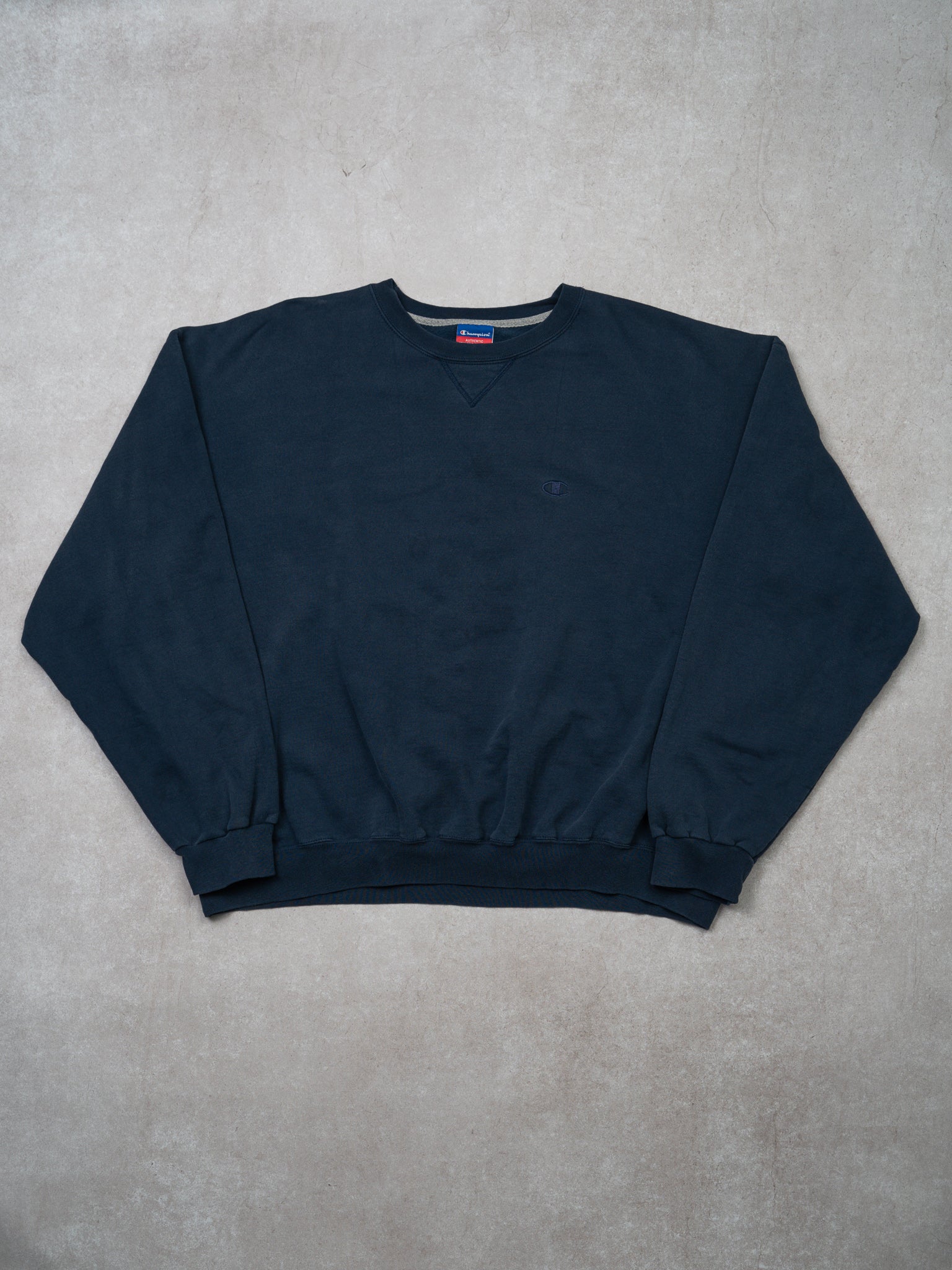 Vintage 00s Navy Blue Champion 'C' Logo Crewneck (XL)
