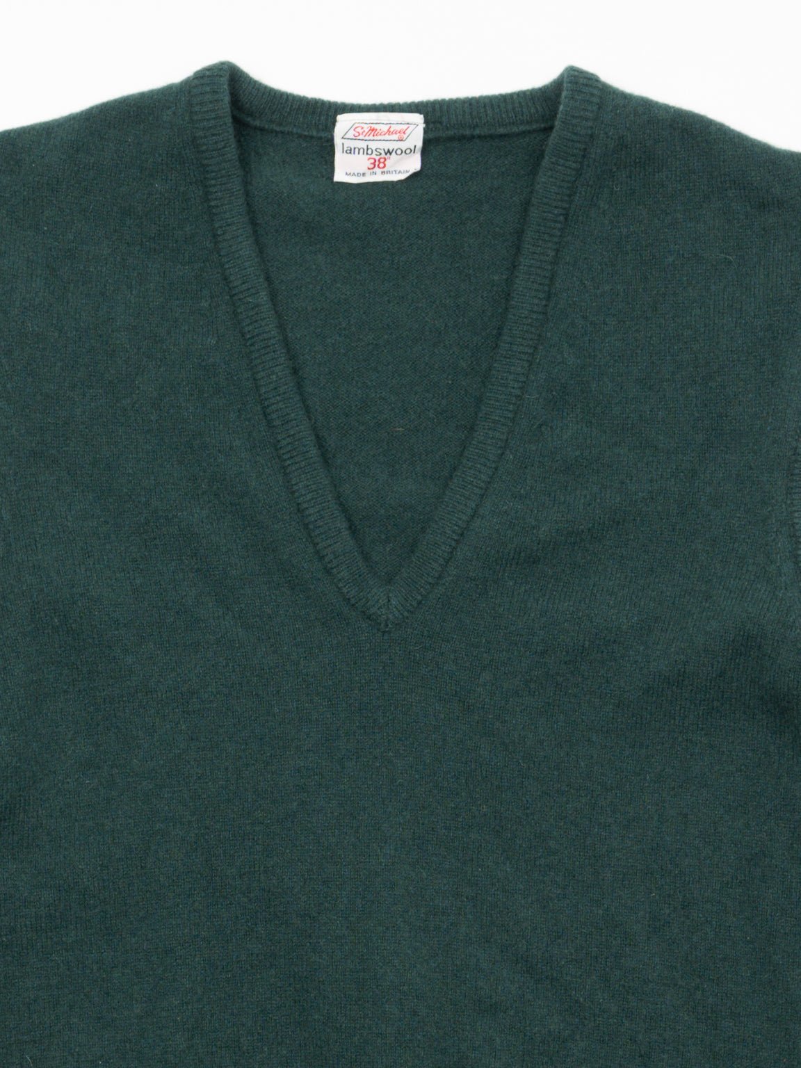 Vintage 70s Green St Michael Lambswool Sweater Vest (XS)