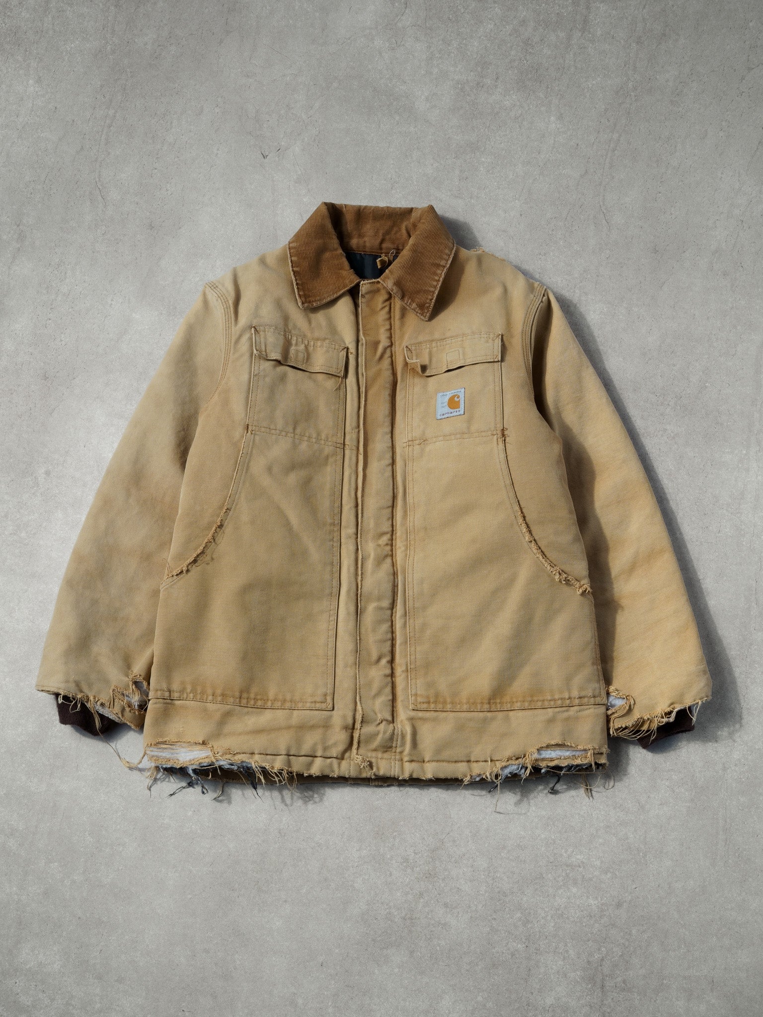 Vintage 90s Khaki Carhartt Collared Swing Workwear Jacket (M/L)