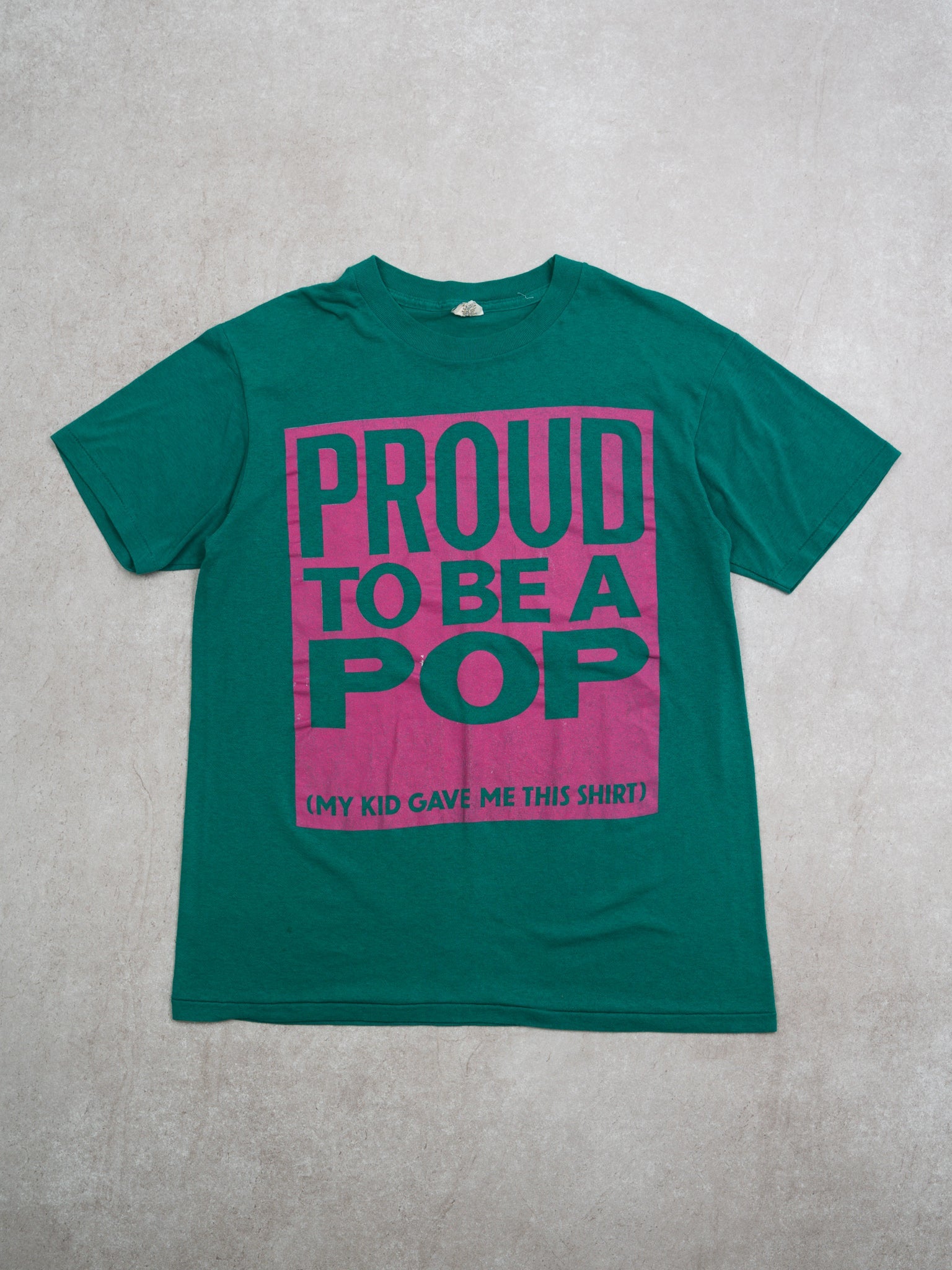 Vintage 90s Teal Proud To Be A Pop Single Stitch Tee (S)