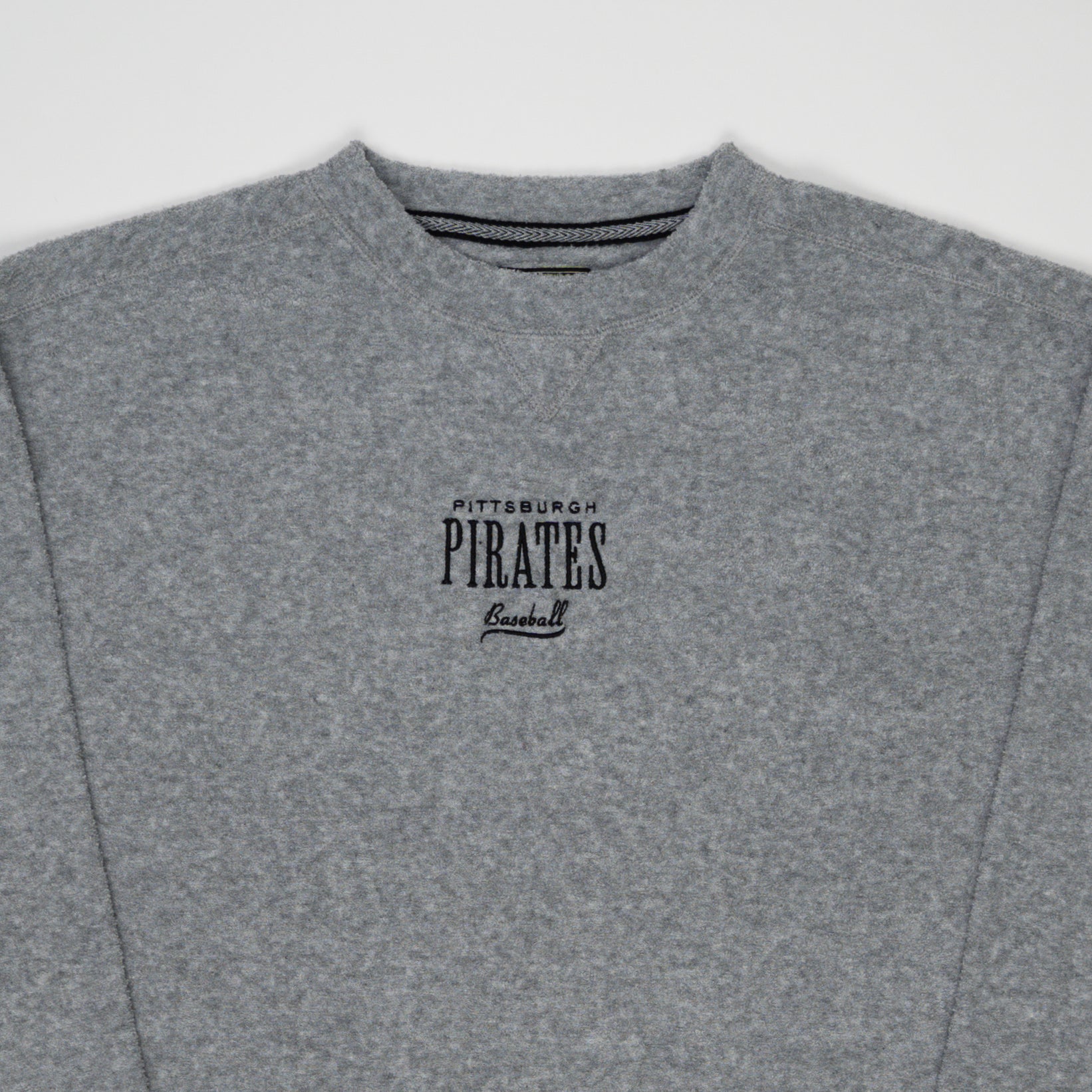 Vintage 90s Grey Pittsburgh Pirates Fleece Crewneck | Rebalance Vintage.