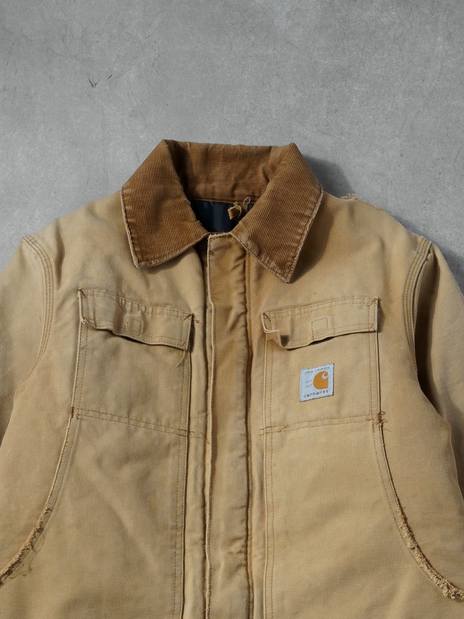 Vintage 90s Khaki Carhartt Collared Swing Workwear Jacket (M/L)
