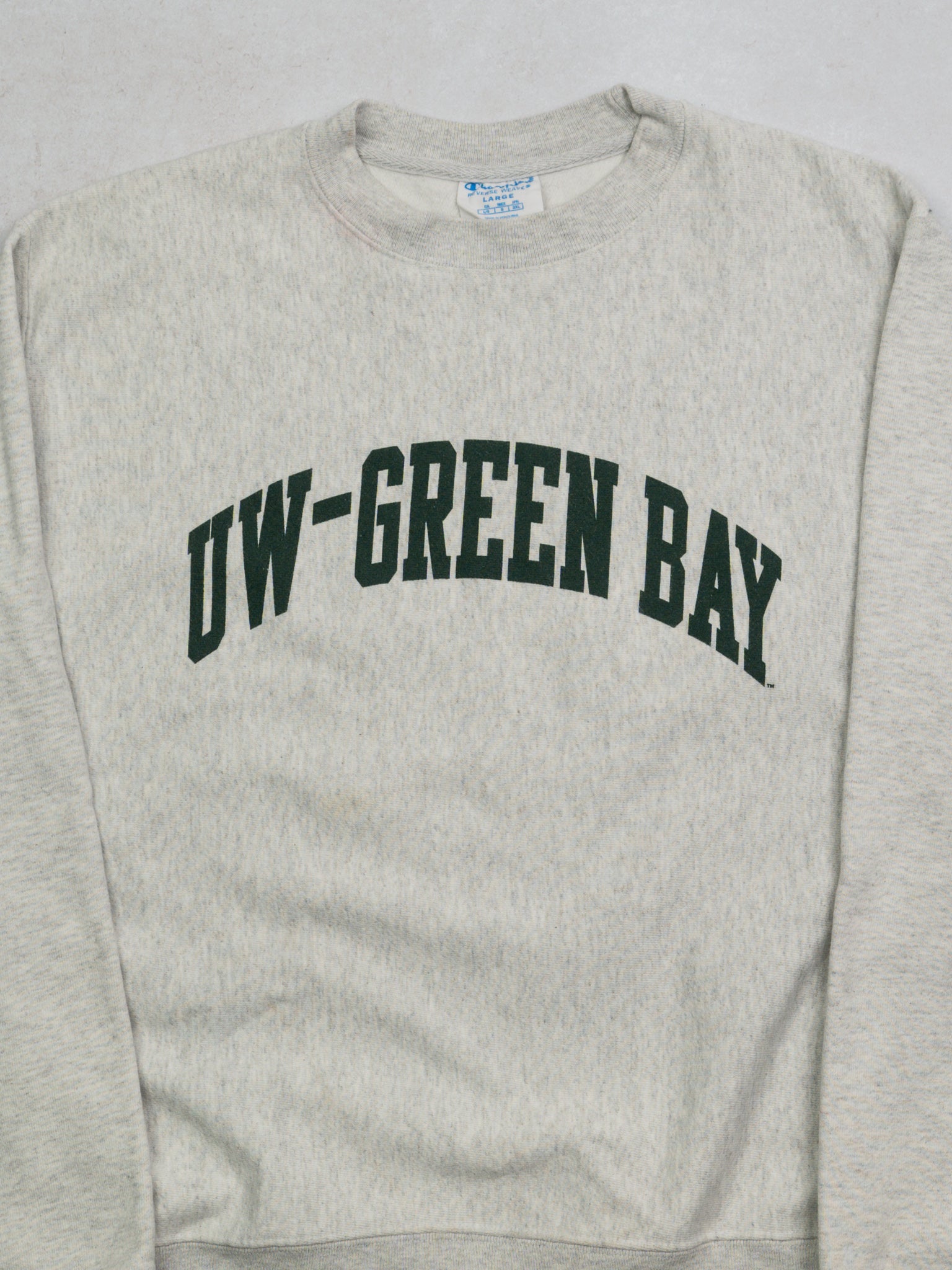 Vintage Grey UW- Green Bay x Champion Crewneck (M/L)