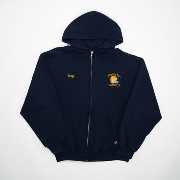 Vintage Navy Norwin Pal FootBall Russell Athletic Zip Up Sweater (M) | Rebalance Vintage.
