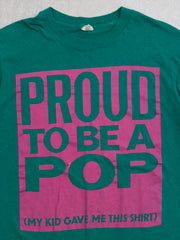 Vintage 90s Teal Proud To Be A Pop Single Stitch Tee (S)