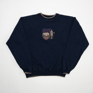 Vintage Blue Ski USA Crewneck Crewneck (M) | Rebalance Vintage.