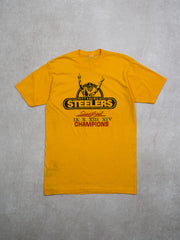 Vintage 80s Yellow Steelers Champions Single Stitch Tee (S)