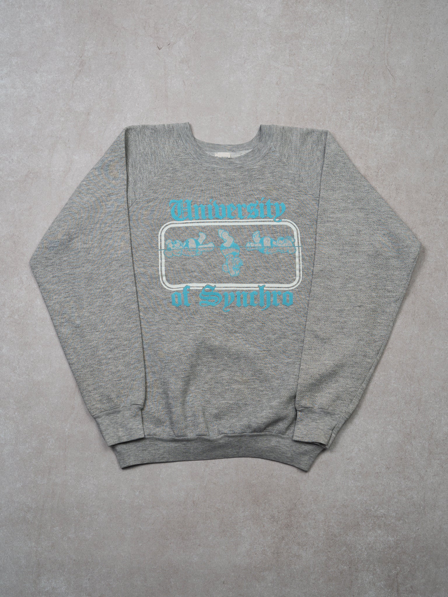 Vintage 80s Grey University of Synchro Crewneck (L)