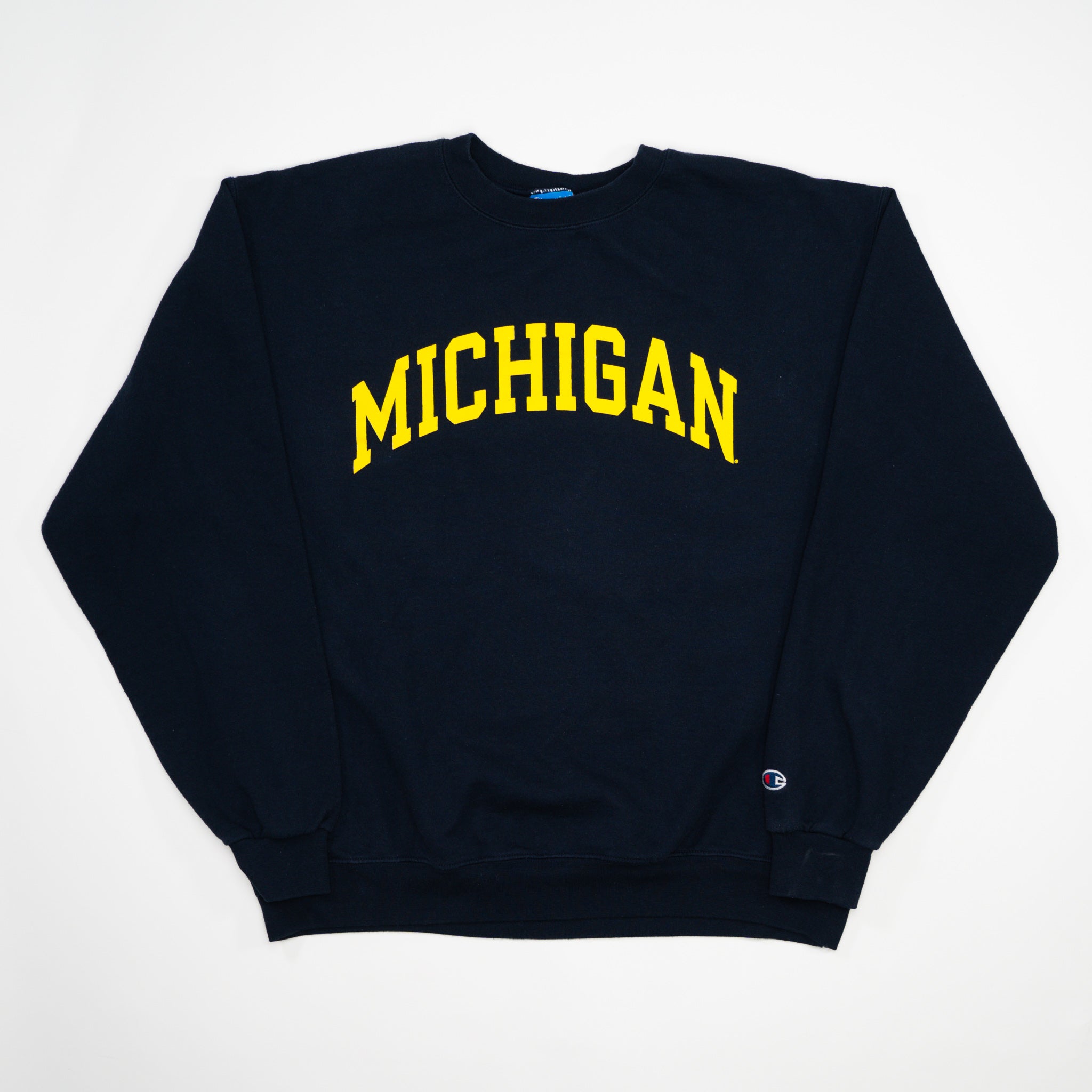 Vintage Blue + Yellow Michigan University Champion Crewneck (L)