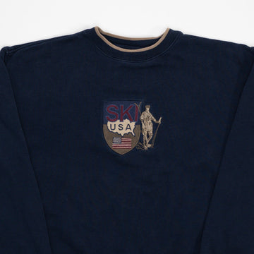 Vintage Blue Ski USA Crewneck Crewneck (M) | Rebalance Vintage.