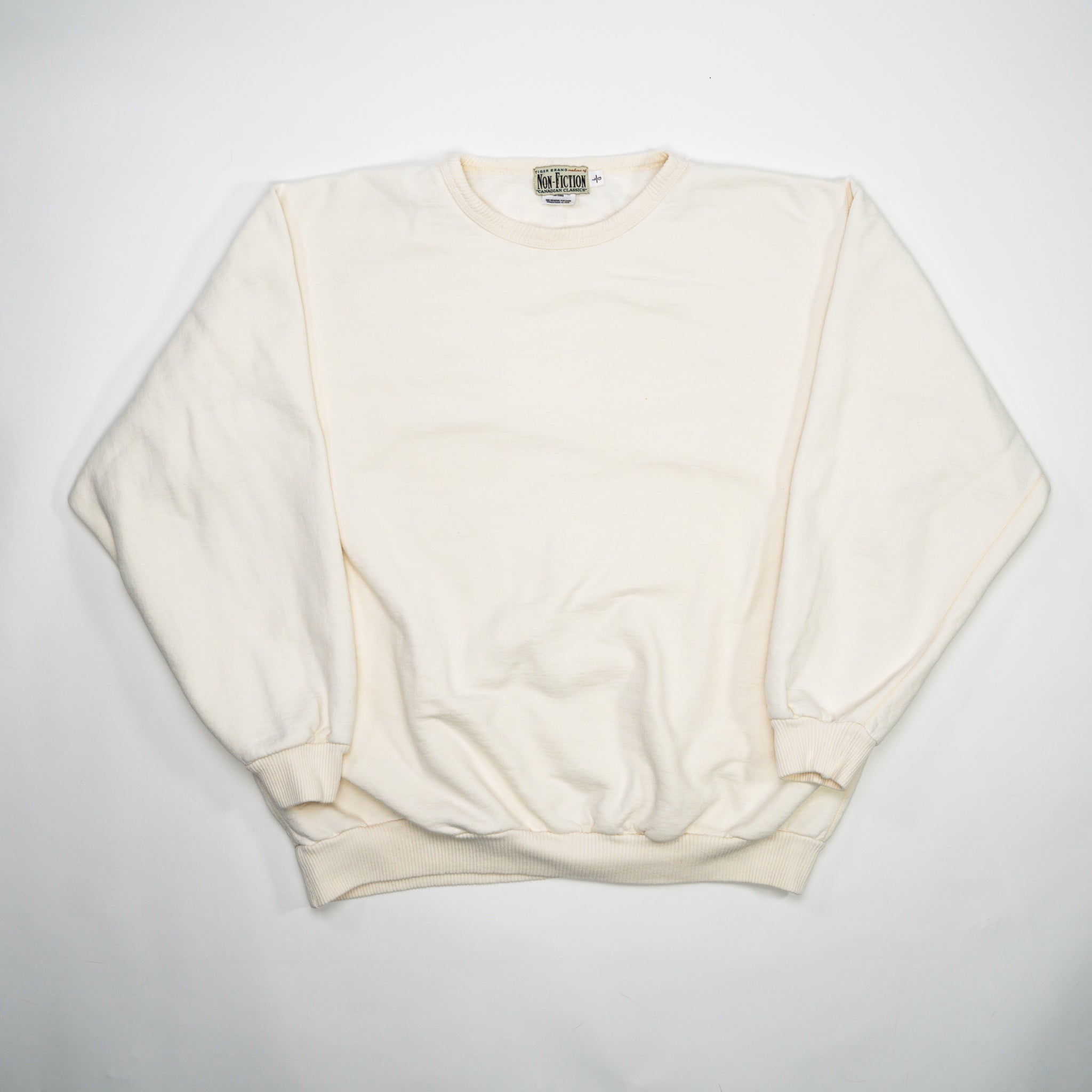 Vintage Cream Blank Non Fiction Crewneck (XL) | Rebalance Vintage.