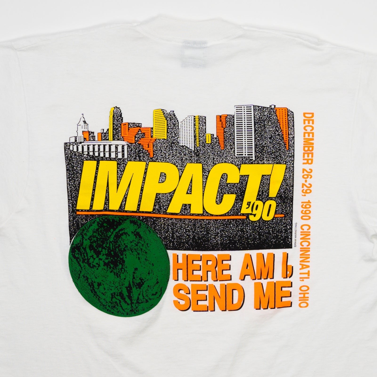 Vintage '90 White Impact Graphic Single Stitch Tee (M)